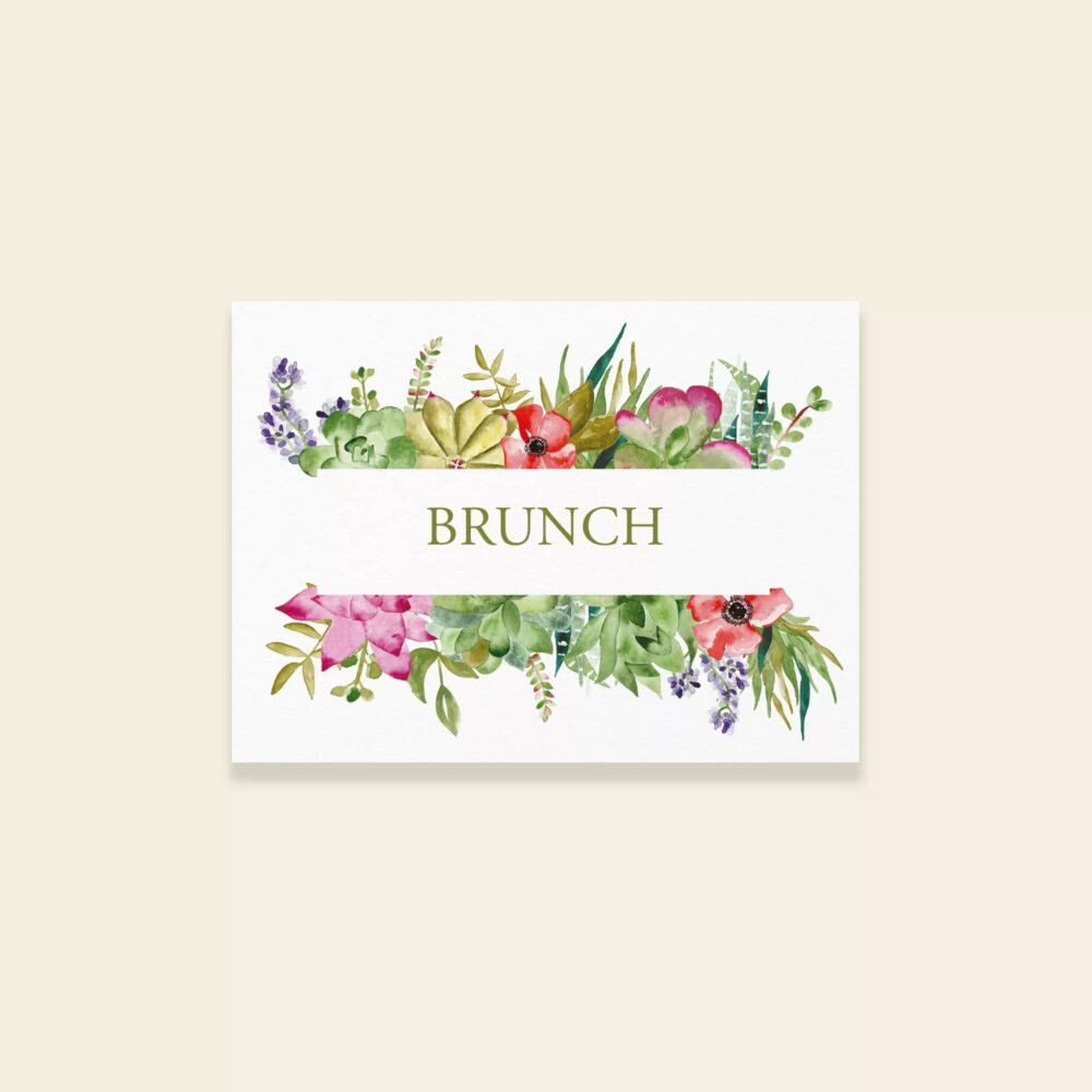Carton invitation brunch de mariage Succulentes - Maison Célestine