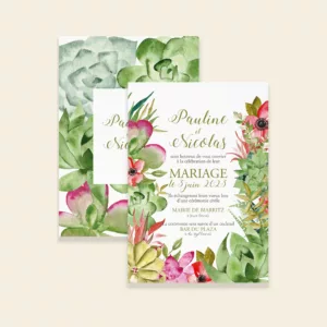 Faire-part de mariage Succulentes - Maison Célestine