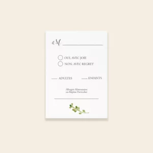Carton réponse RSVP de mariage Succulentes - Maison Célestine