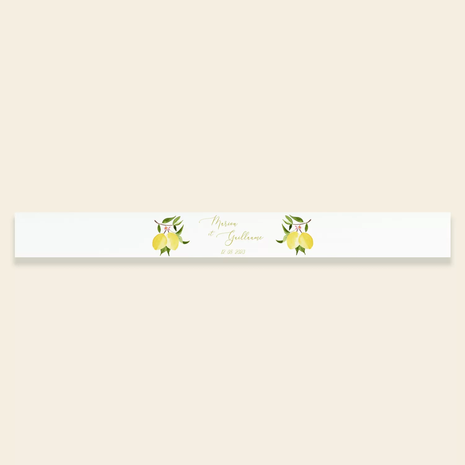 Belly-band pour faire-part mariage citrons - Un Amour de Citron - Maison Célestine