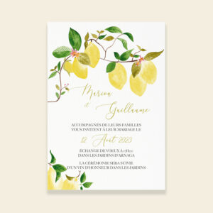 Faire-part mariage citrons - Un Amour de Citron - Maison Célestine