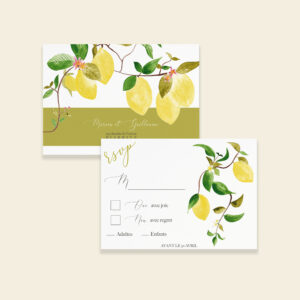 Carton réponse RSVP mariage citrons - Un Amour de Citron - Maison Célestine