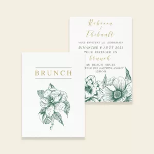 Carton invitation brunch de mariage botanique - Vintage Bloom - Maison Célestine