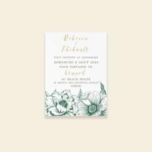 Carton invitation brunch de mariage botanique - Vintage Bloom - Maison Célestine