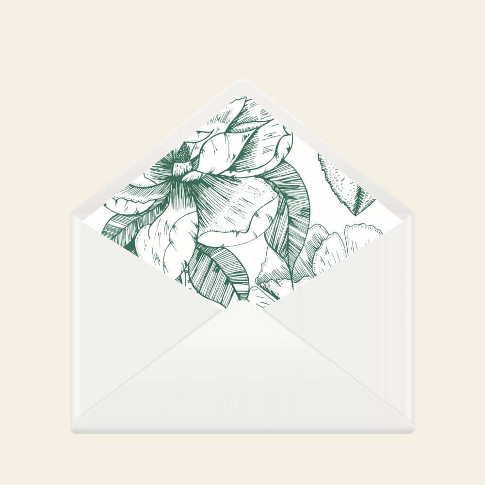 Doublure enveloppe de mariage botanique - Vintage Bloom - Maison Célestine