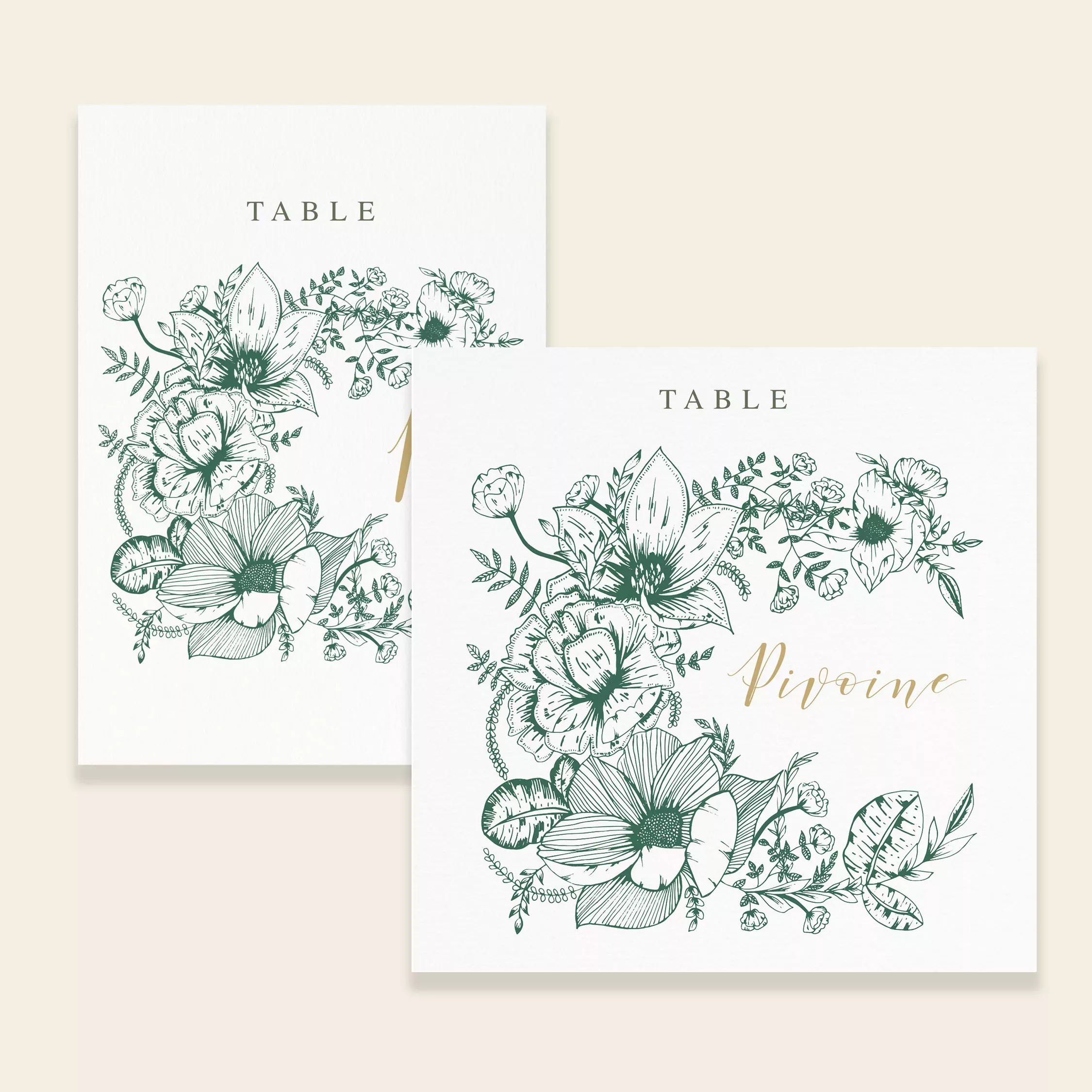 Numéro/nom de table de mariage botanique - Vintage Bloom - Maison Célestine