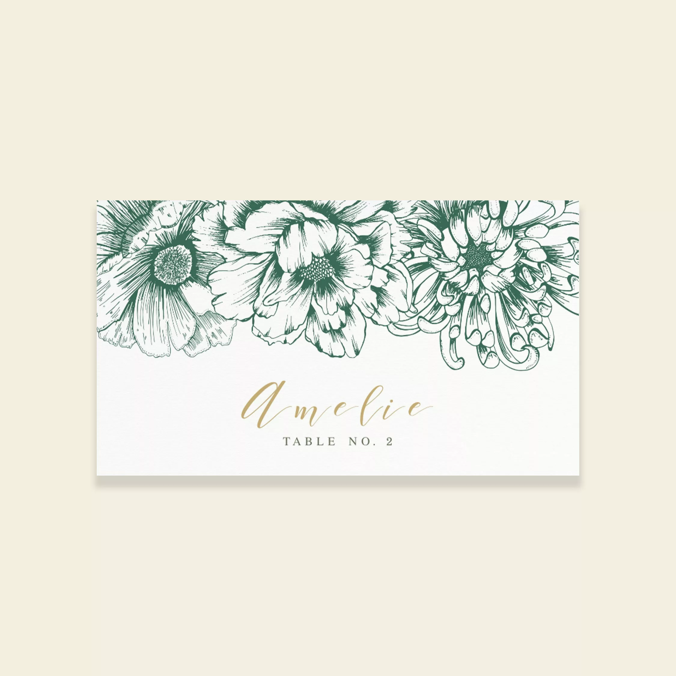 Marque-place de mariage botanique - Vintage Bloom - Maison Célestine