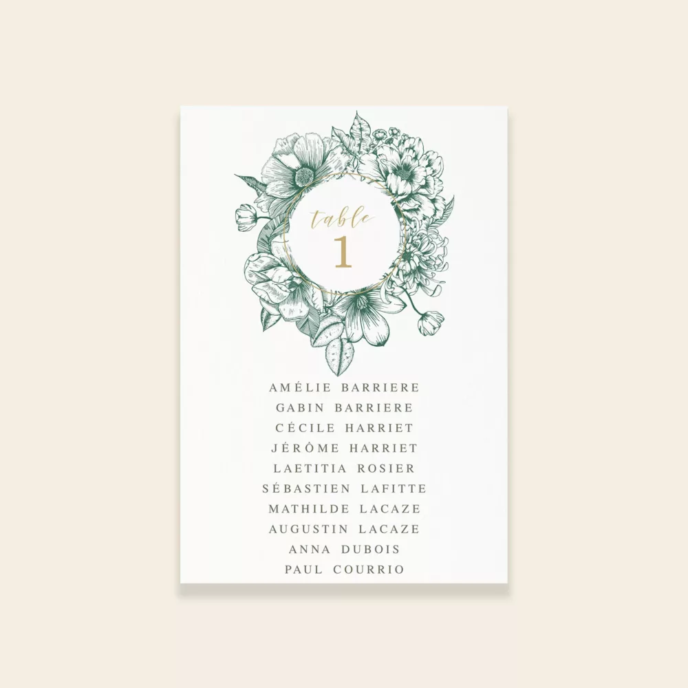 Plan de table de mariage botanique - Vintage Bloom - Maison Célestine