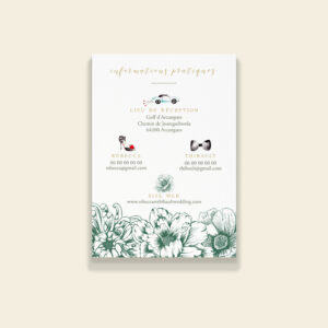 Carton programme de mariage botanique - Vintage Bloom - Maison Célestine