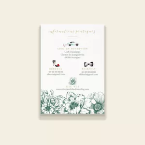 Carton programme de mariage botanique - Vintage Bloom - Maison Célestine