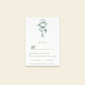 Carton réponse RSVP de mariage botanique - Vintage Bloom - Maison Célestine