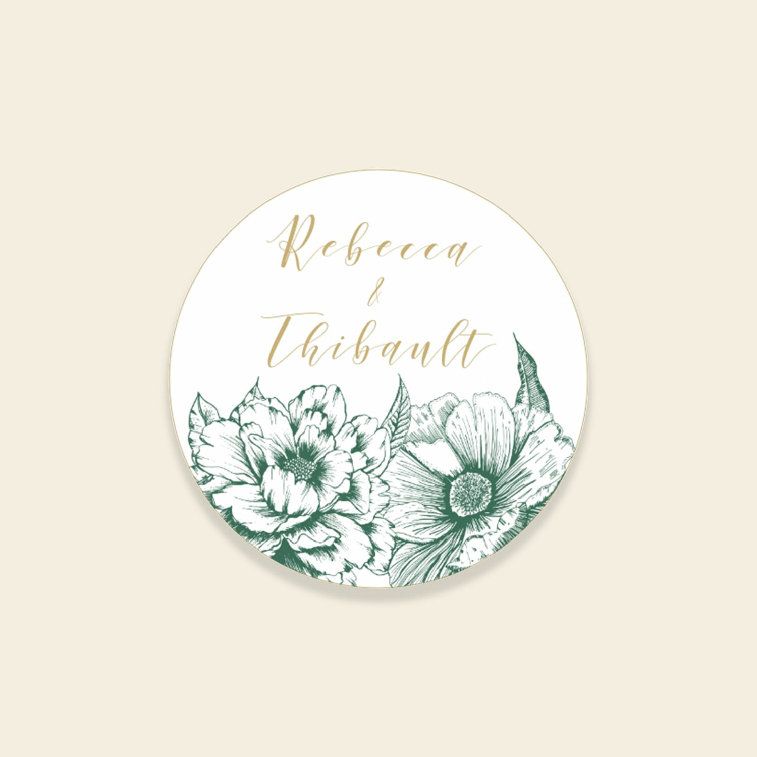 Sticker de mariage botanique - Vintage Bloom - Maison Célestine