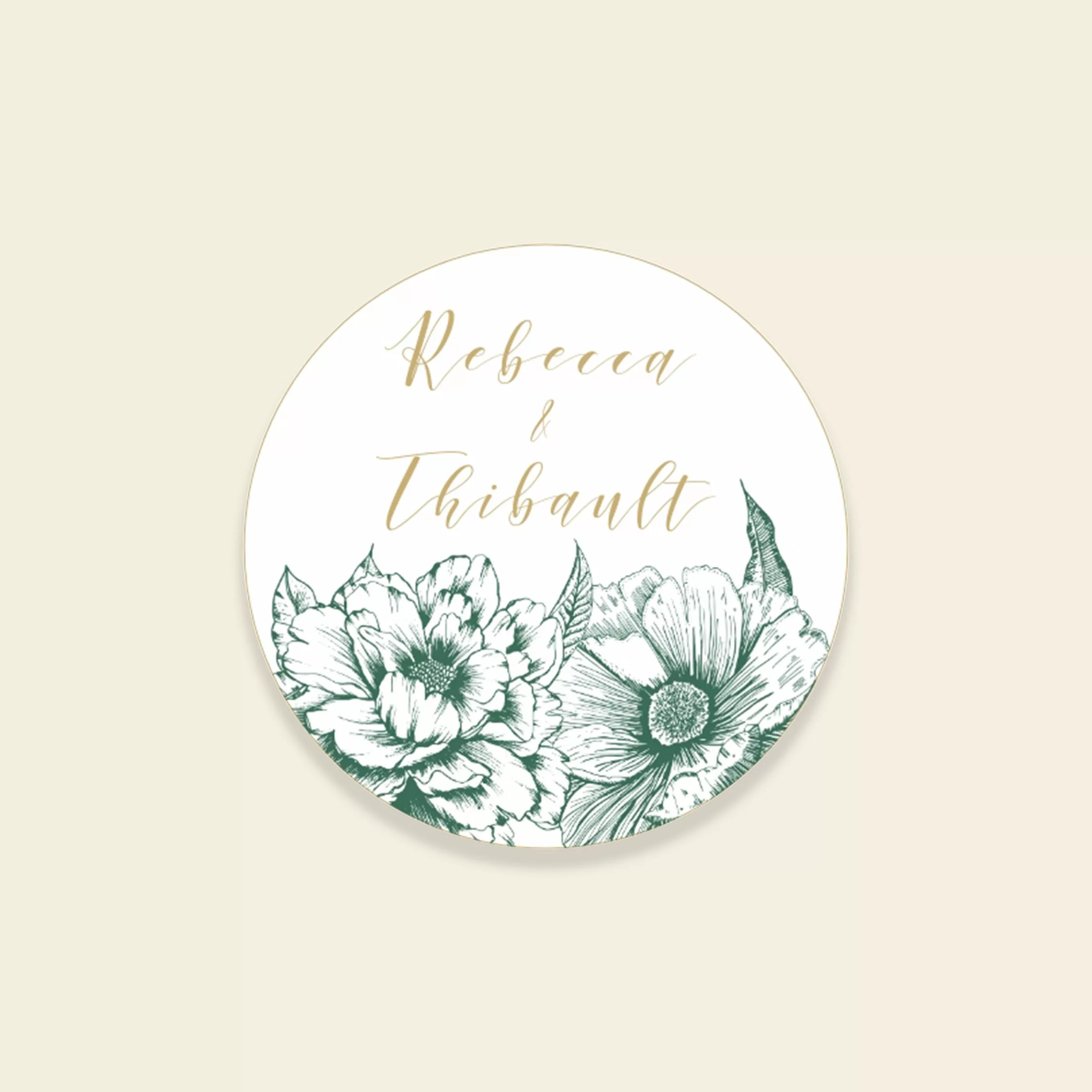 Sticker de mariage botanique - Vintage Bloom - Maison Célestine