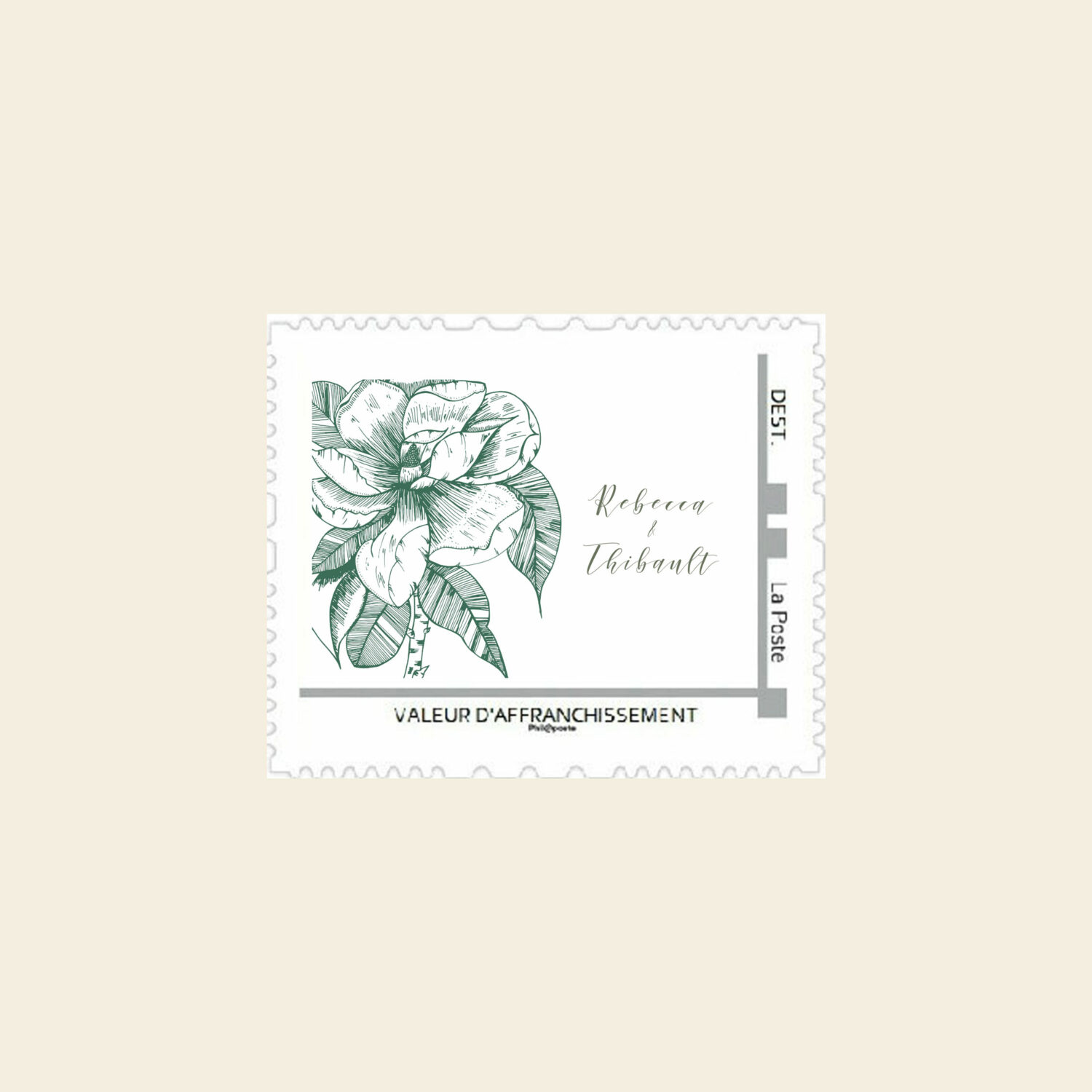 Timbre personnalisé de mariage botanique - Vintage Bloom - Maison Célestine