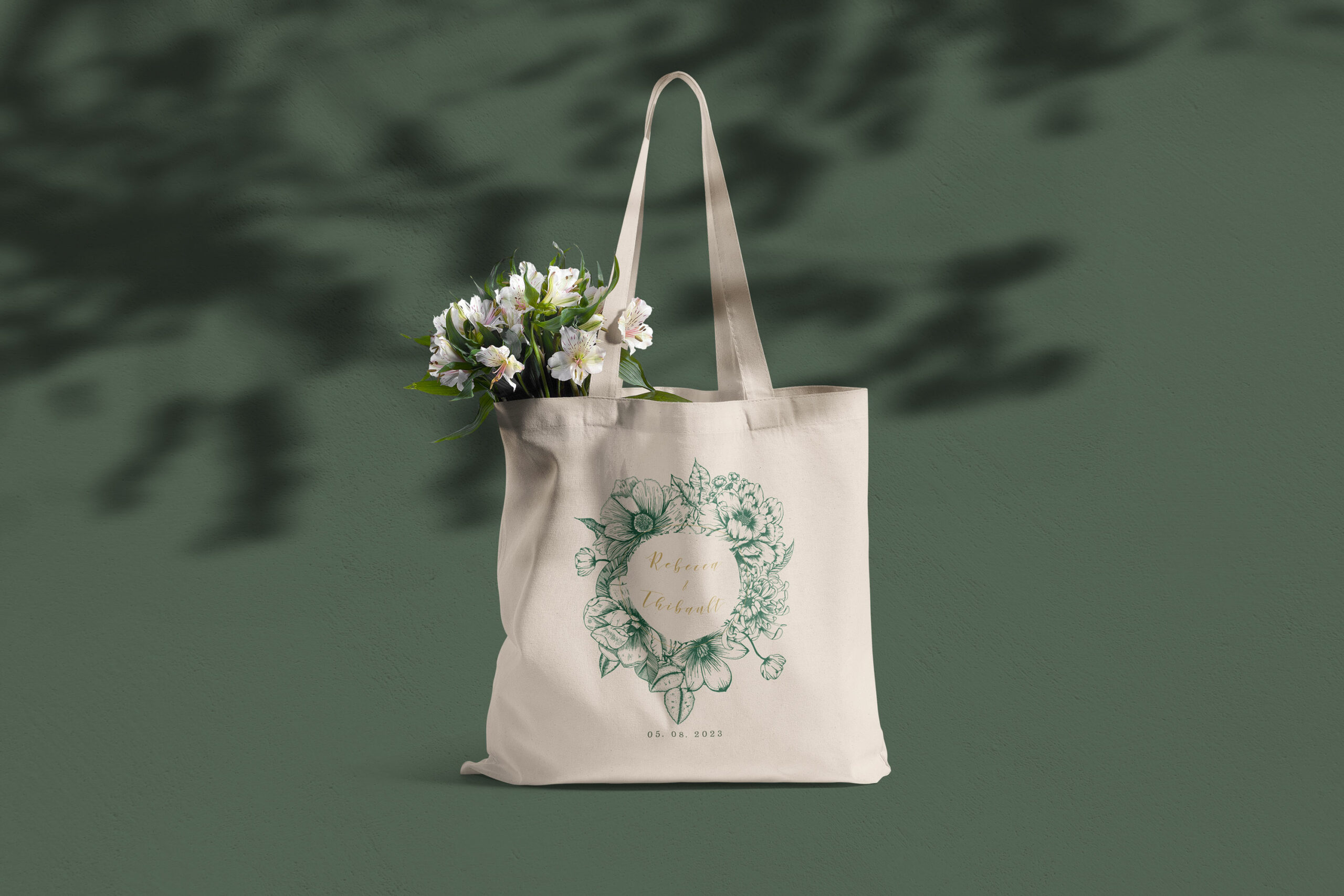 Tote-bag de mariage botanique - Vintage Bloom - Maison Célestine