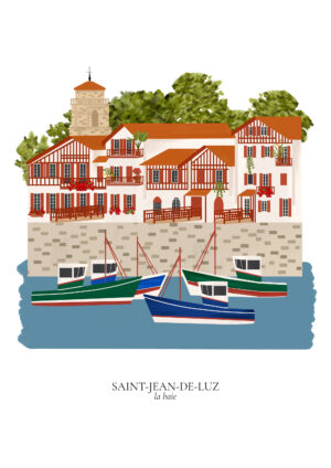 Affiche La Baie de Saint-Jean-de-Luz - Maison Célestine