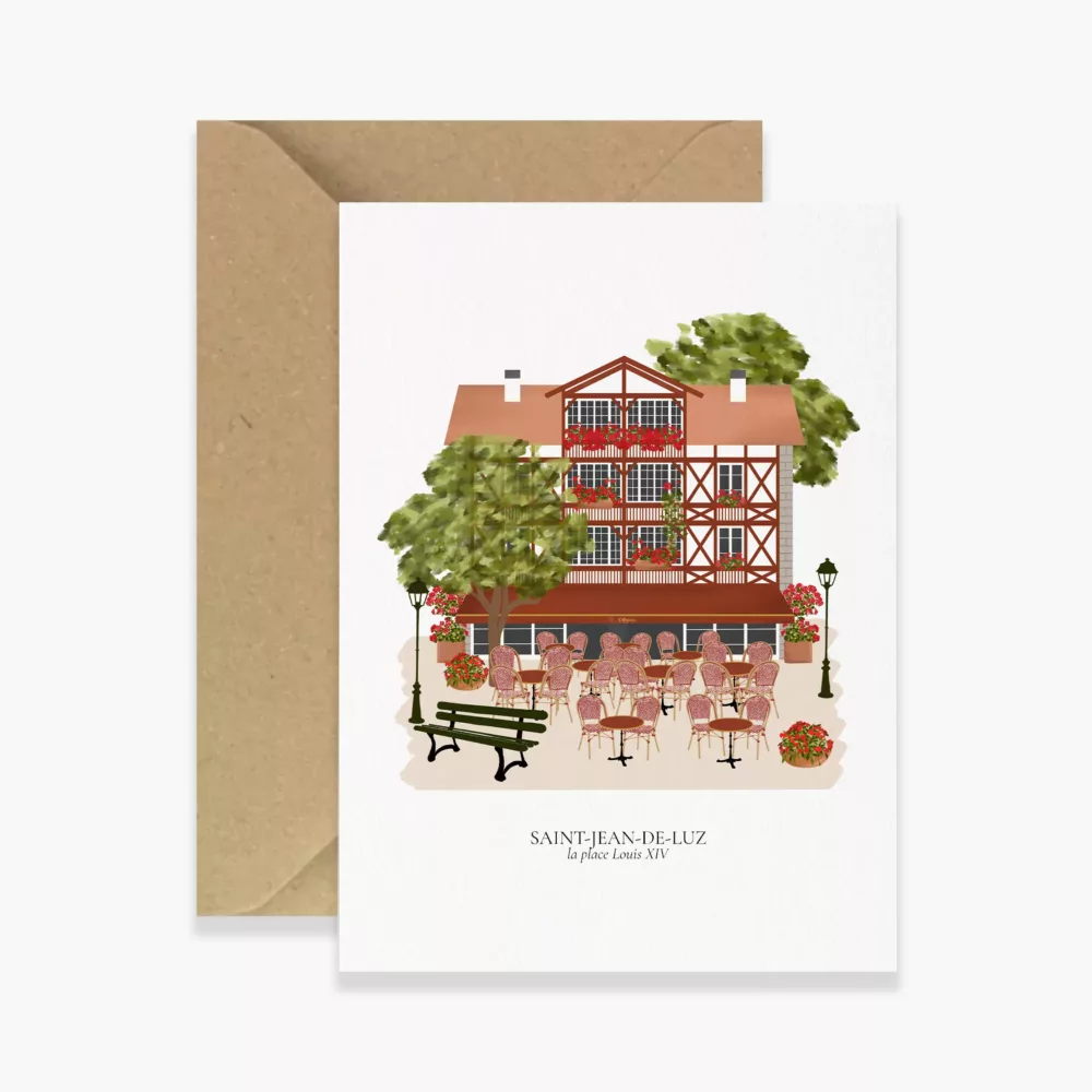 Carte Saint-Jean-de-Luz, La Place Louis XIV - Maison Célestine