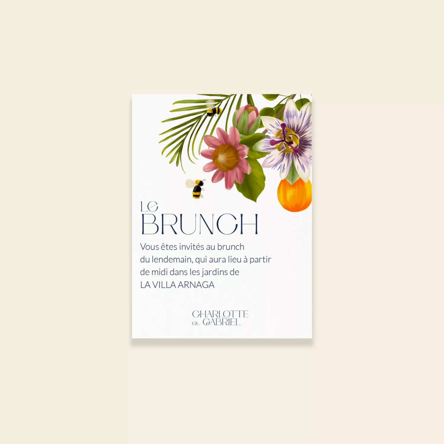 Invitation Brunch Mariage Peacock Garden - Maison Célestine