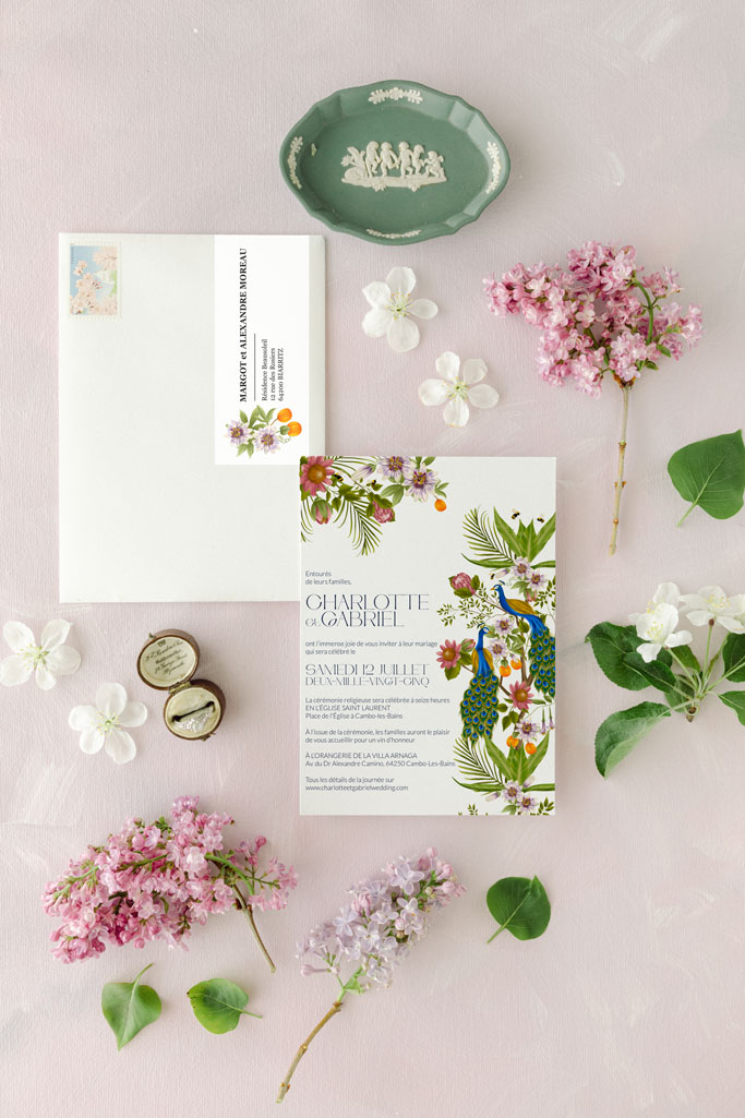 Étiquettes d'adresse Fleur pour enveloppes