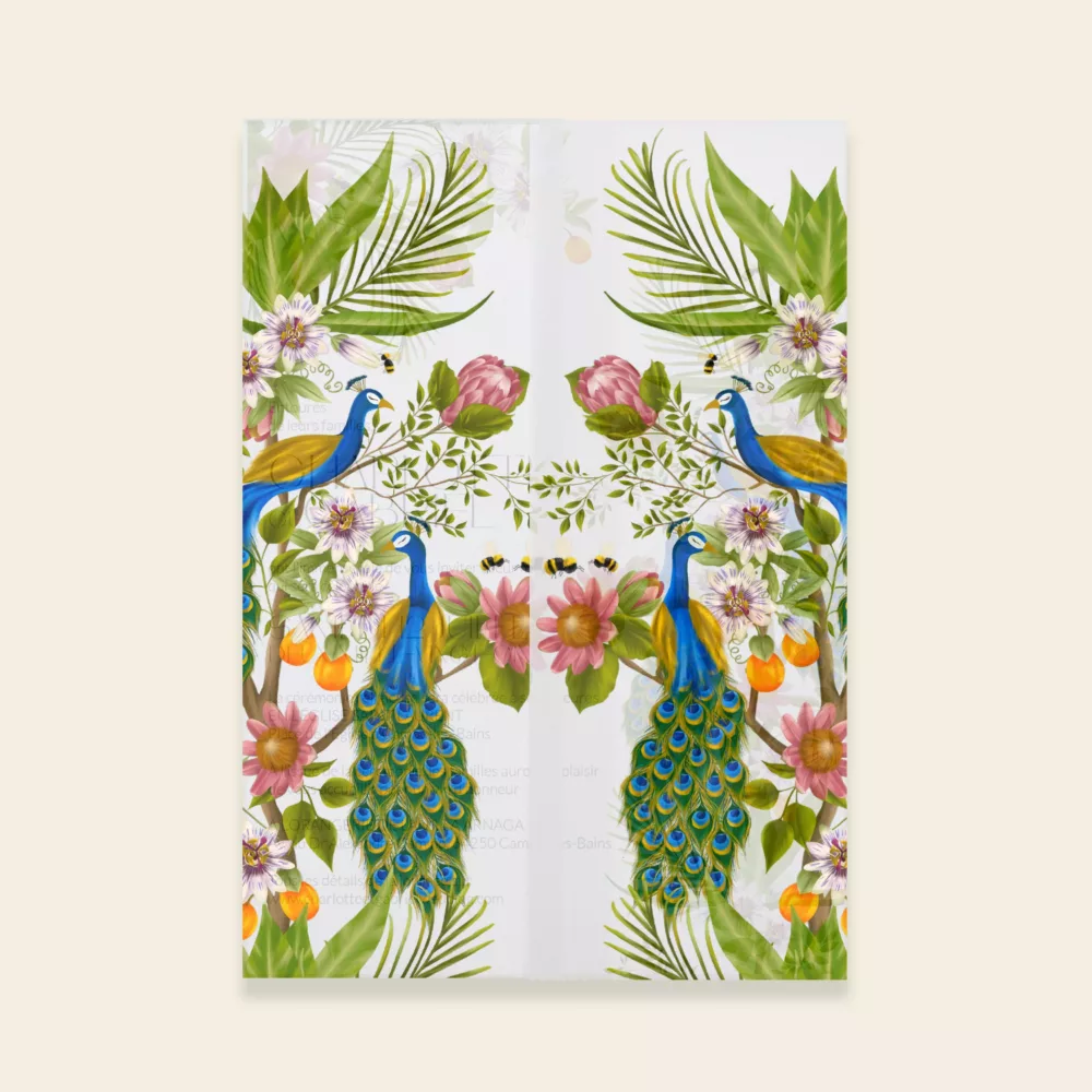 Pochette Calque Mariage Peacock Garden - Maison Célestine