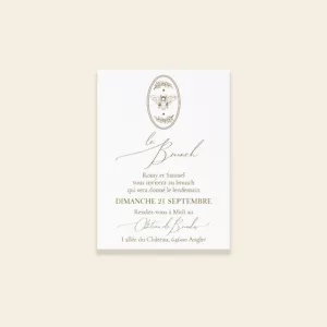 Carton invitation Brunch Mariage Magnolia Antica - Maison Célestine