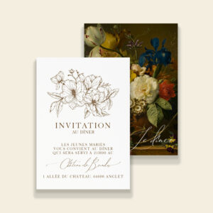 Carton invitation dîner de mariage Magnolia Antica - Maison Célestine