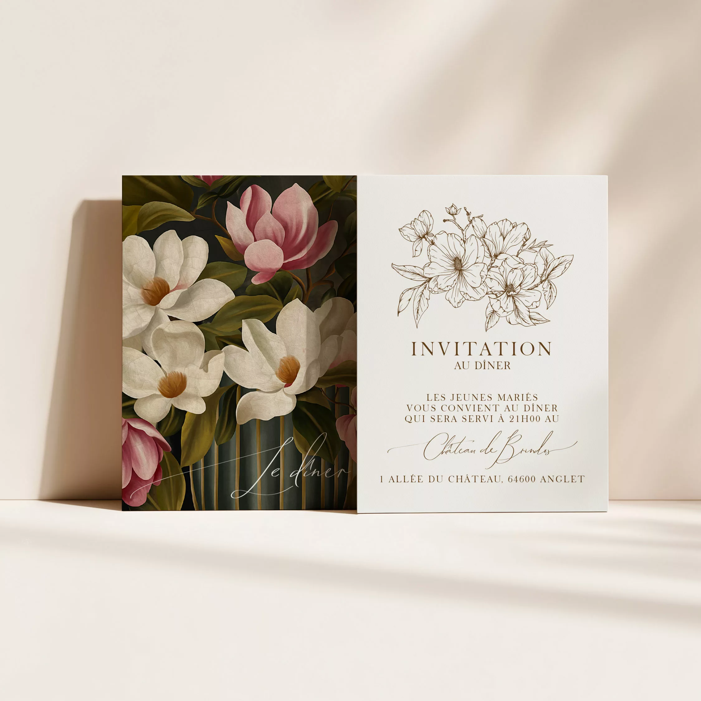 Carton dîner de mariage Magnolia Antica - Maison Célestine