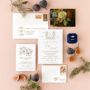 Carton invitation dîner de mariage Magnolia Antica - Maison Célestine