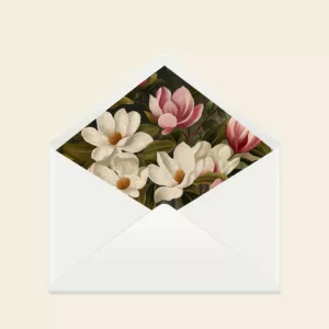 Doublure enveloppe papeterie de mariage Magnolia Antica - Maison Célestine