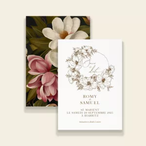 Save the Date de mariage Magnolia Antica - Maison Célestine