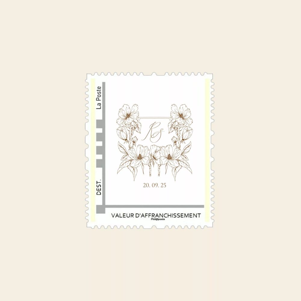 Timbre Mariage Magnolia Antica - Maison Célestine