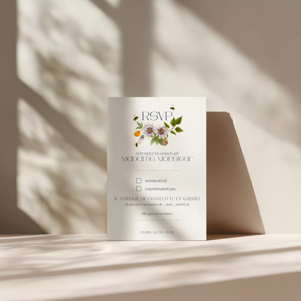 Carton Réponse de mariage Peacock Garden - Maison Célestine