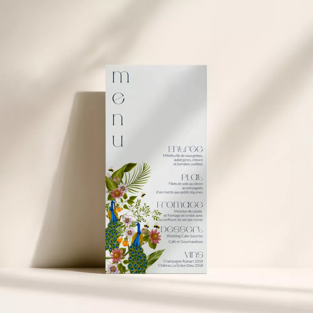 menu de mariage exotique