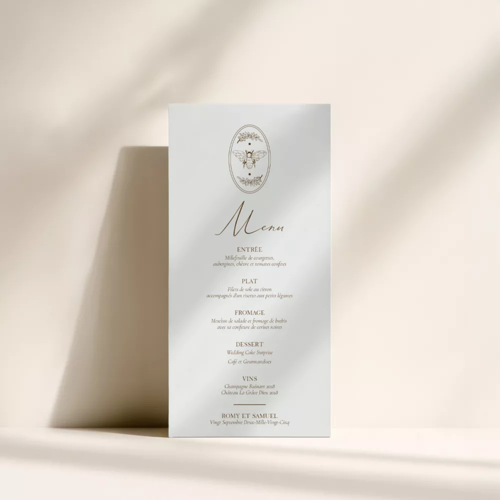 menu de mariage magnolia