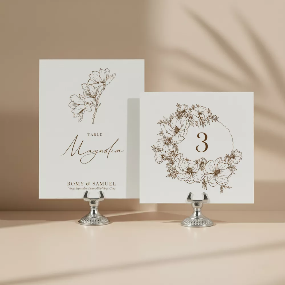 Numéro de table mariage magnolia – Magnolia Antica