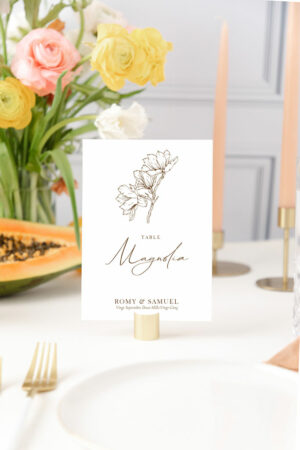 Numéro Nom de Table de mariage Magnolia Antica - Maison Célestine