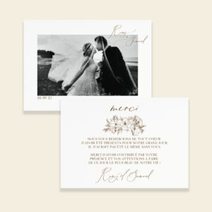 Carton de remerciements Mariage Magnolia Antica - Maison Célestine