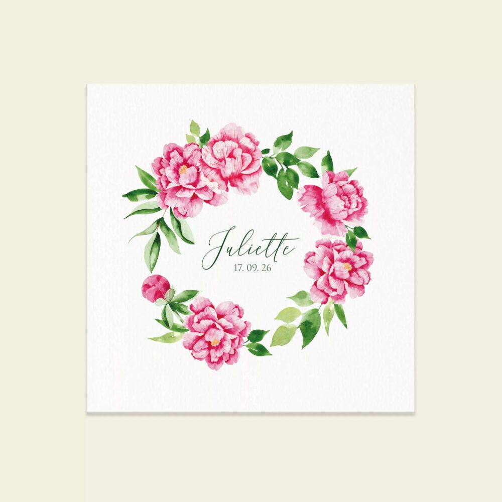 Faire-part de naissance Jardin de Pivoines - Maison Célestine