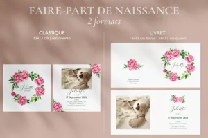 Faire-part de naissance Jardin de Pivoines