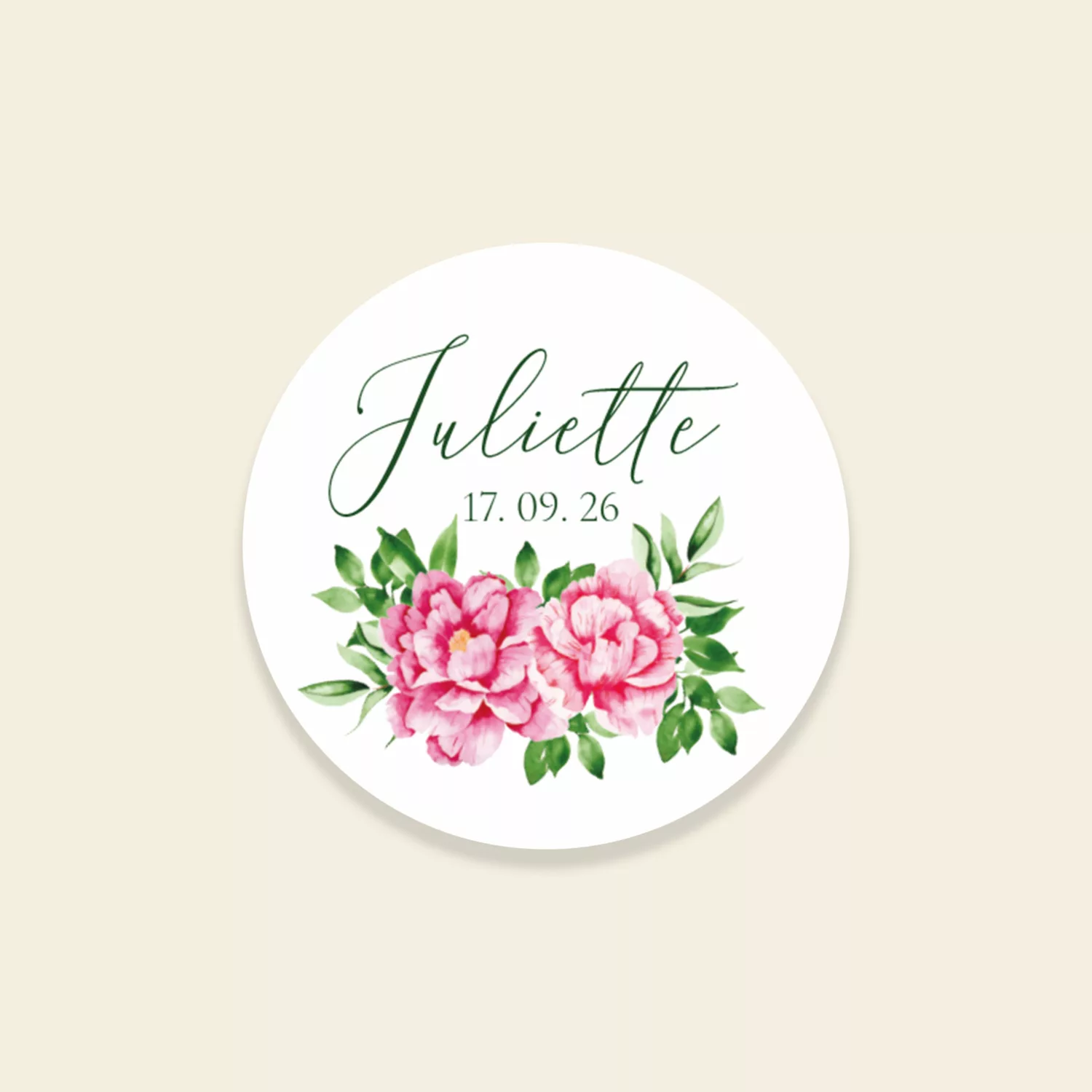 Sticker pour faire-part de naissance Jardin de Pivoines - Maison Célestine