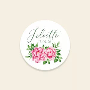 Sticker pour faire-part de naissance Jardin de Pivoines - Maison Célestine