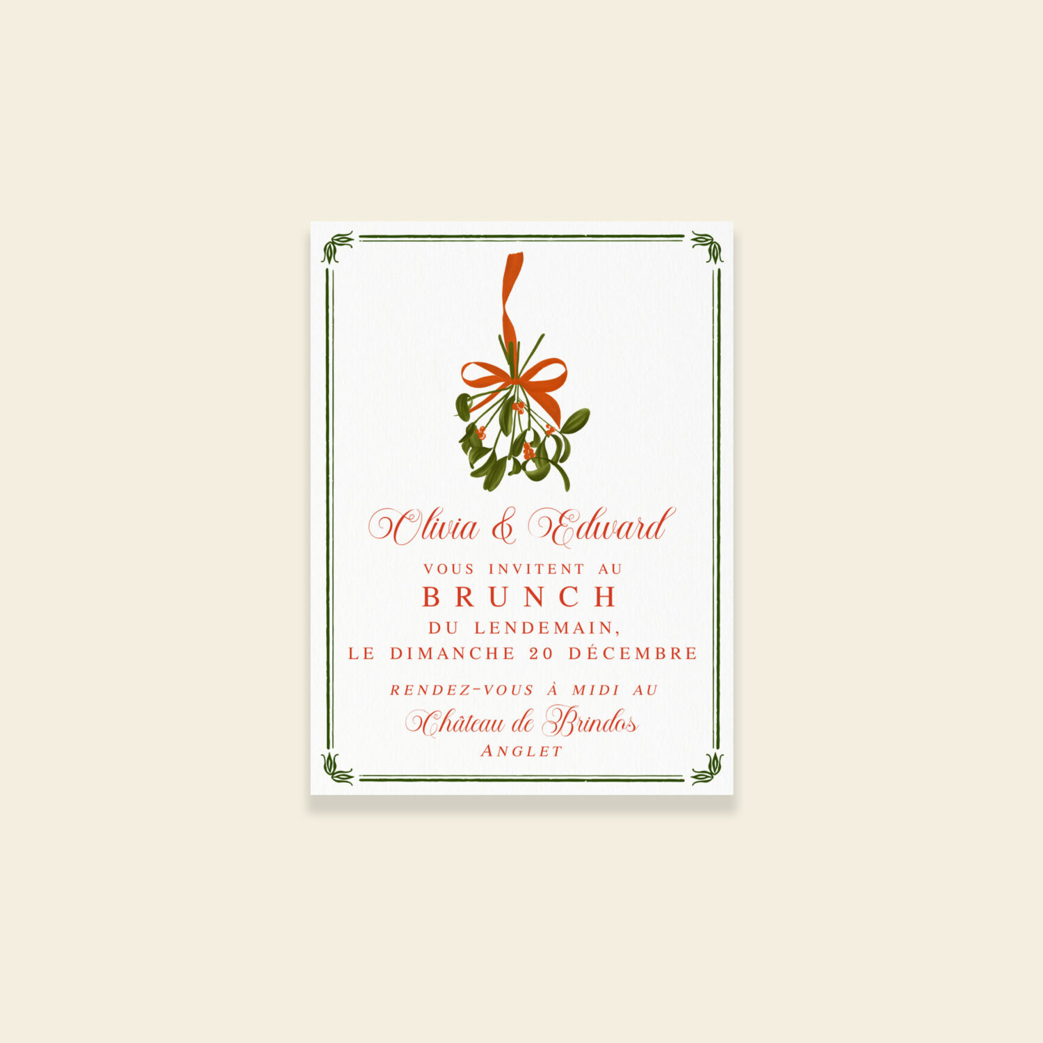 Carton invitation brunch de mariage Un Conte de Noël - Maison Célestine