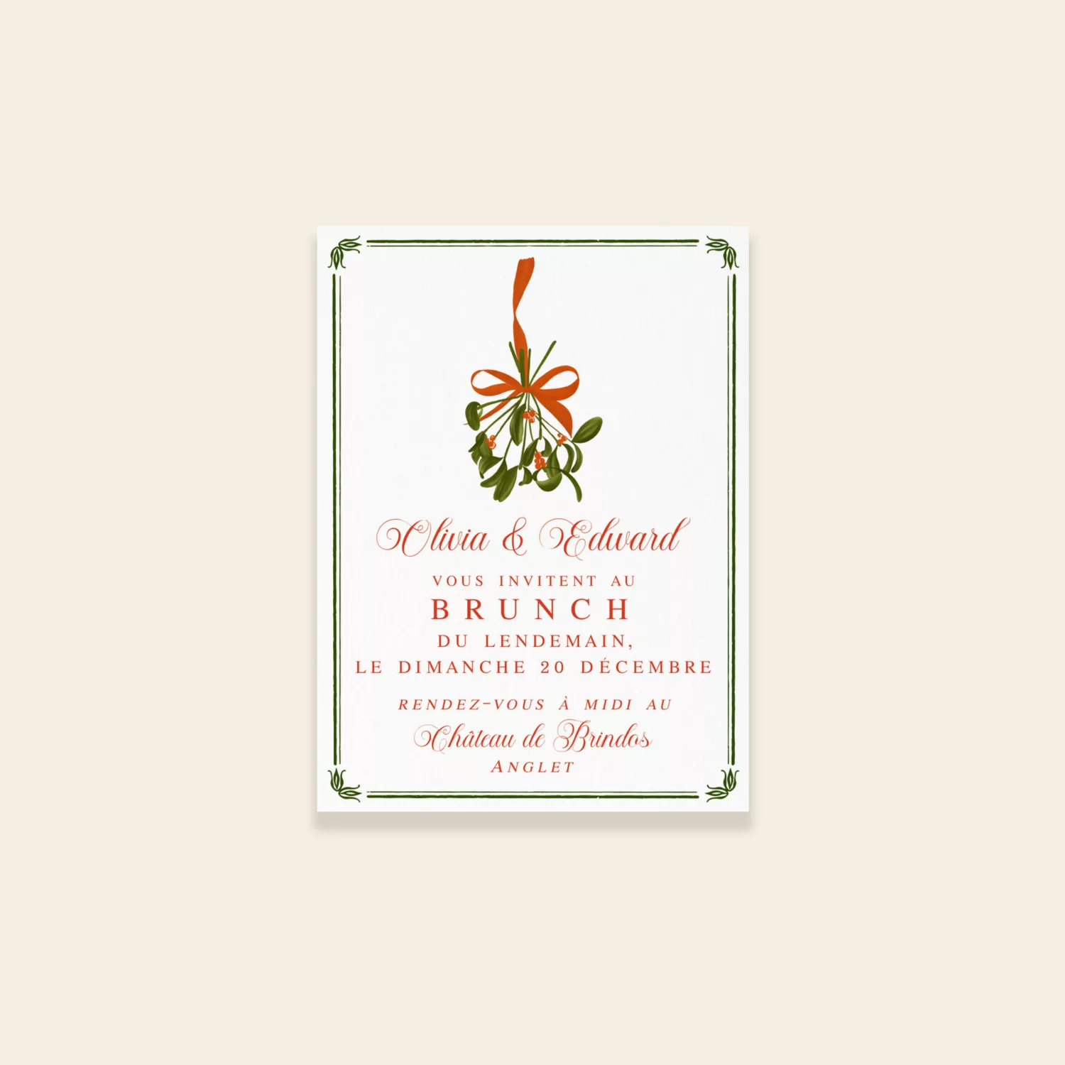 Carton invitation brunch de mariage Un Conte de Noël - Maison Célestine