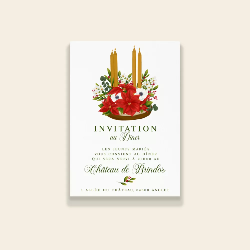 Carton invitation dîner mariage Un Conte de Noël - Maison Célestine