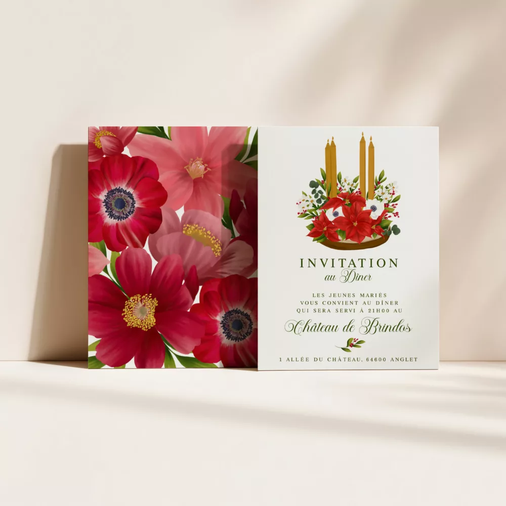 Carton invitation dîner de mariage Un Conte de Noël - Maison Célestine