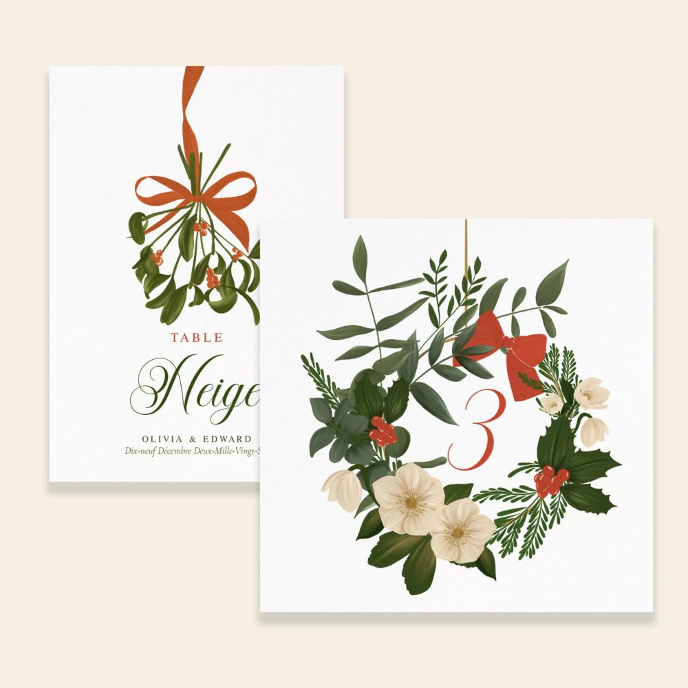 Numéro Nom de Table de Mariage Un Conte de Noël - Maison Célestine