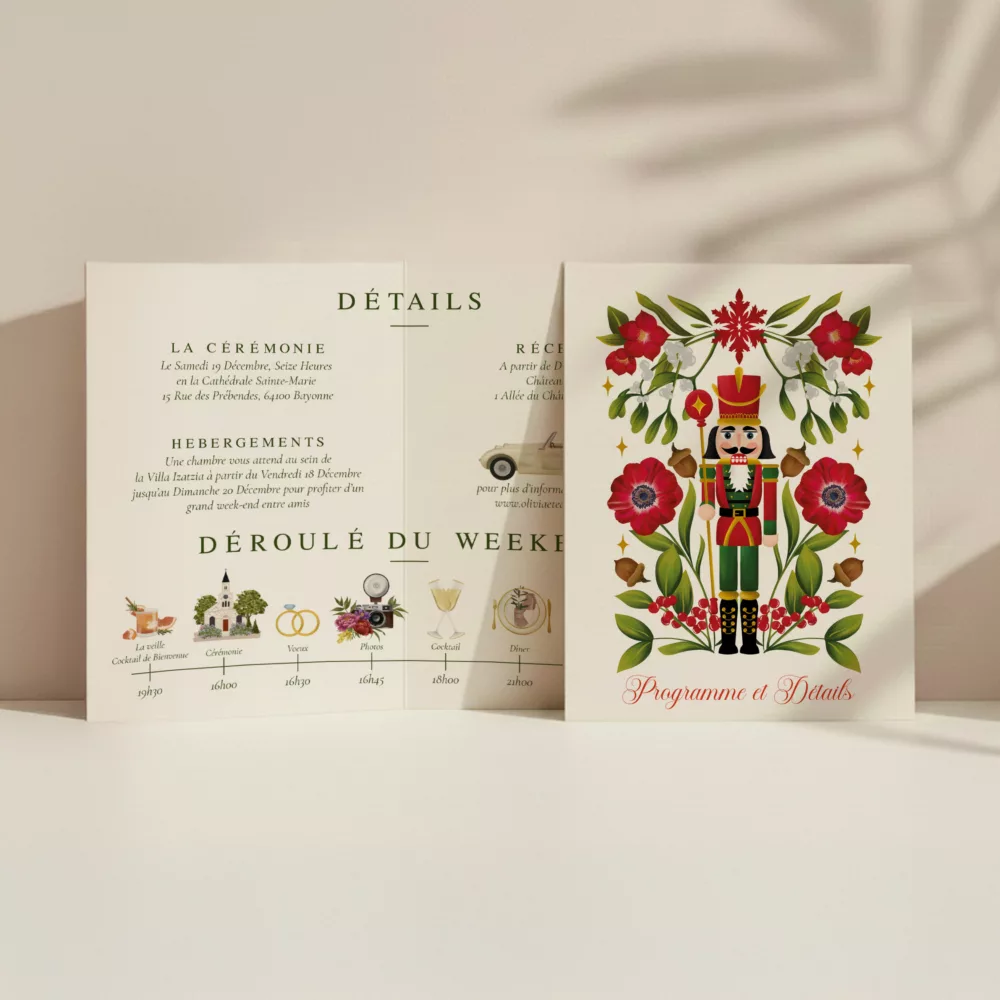 Carton programme de mariage Un Conte de Noël - Maison Célestine