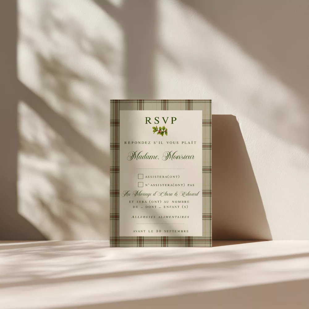 Carton Réponse de mariage Un Conte de Noël - Maison Célestine