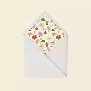 Doublure enveloppe faire-part de naissance Herbier - Maison Célestine