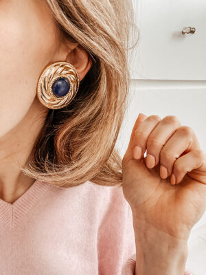 Boucles d'oreilles vintage bleues - Maison Célestine